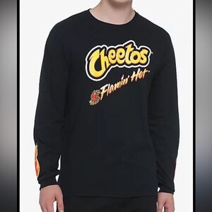 Hot Cheetos T-Shirt - black long sleeve 100% cotton graphic tee